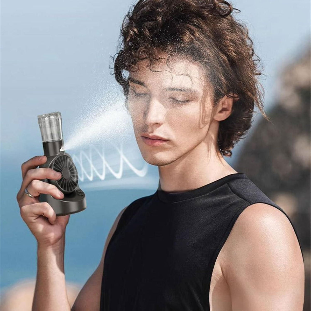 Portable Rechargeable Handheld Spray Cooling Fan